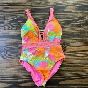 Trina Turk Playa de Flor size 10 plunge bathing suit